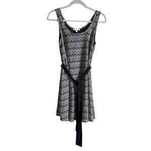 4/$25 Lush Dress Chevron Print Tent Style with‎ Sash Mini Length Lined Women XS